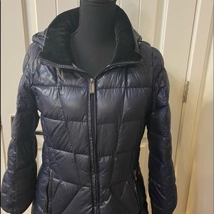 Navy blue Calvin Klein long down jacket